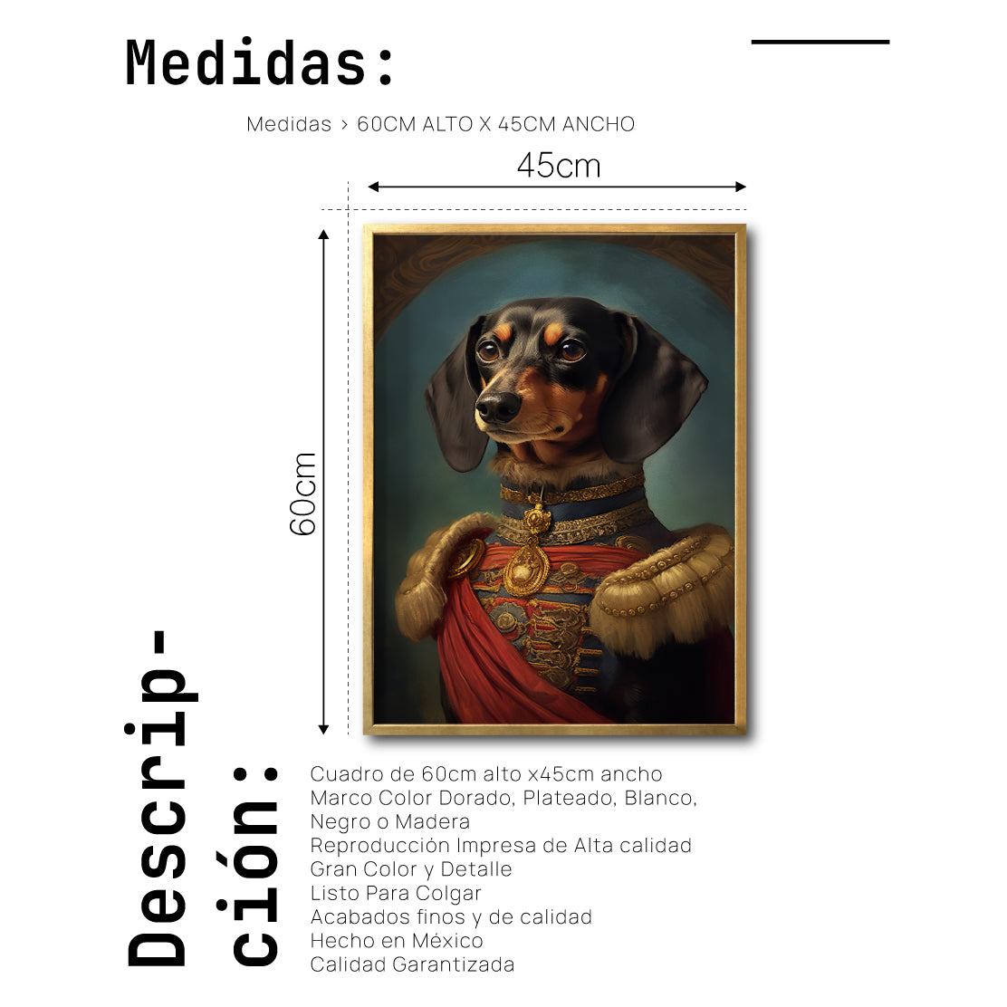 Cuadro Decorativo Perros Epoca 009 - Salchicha Aristocrata