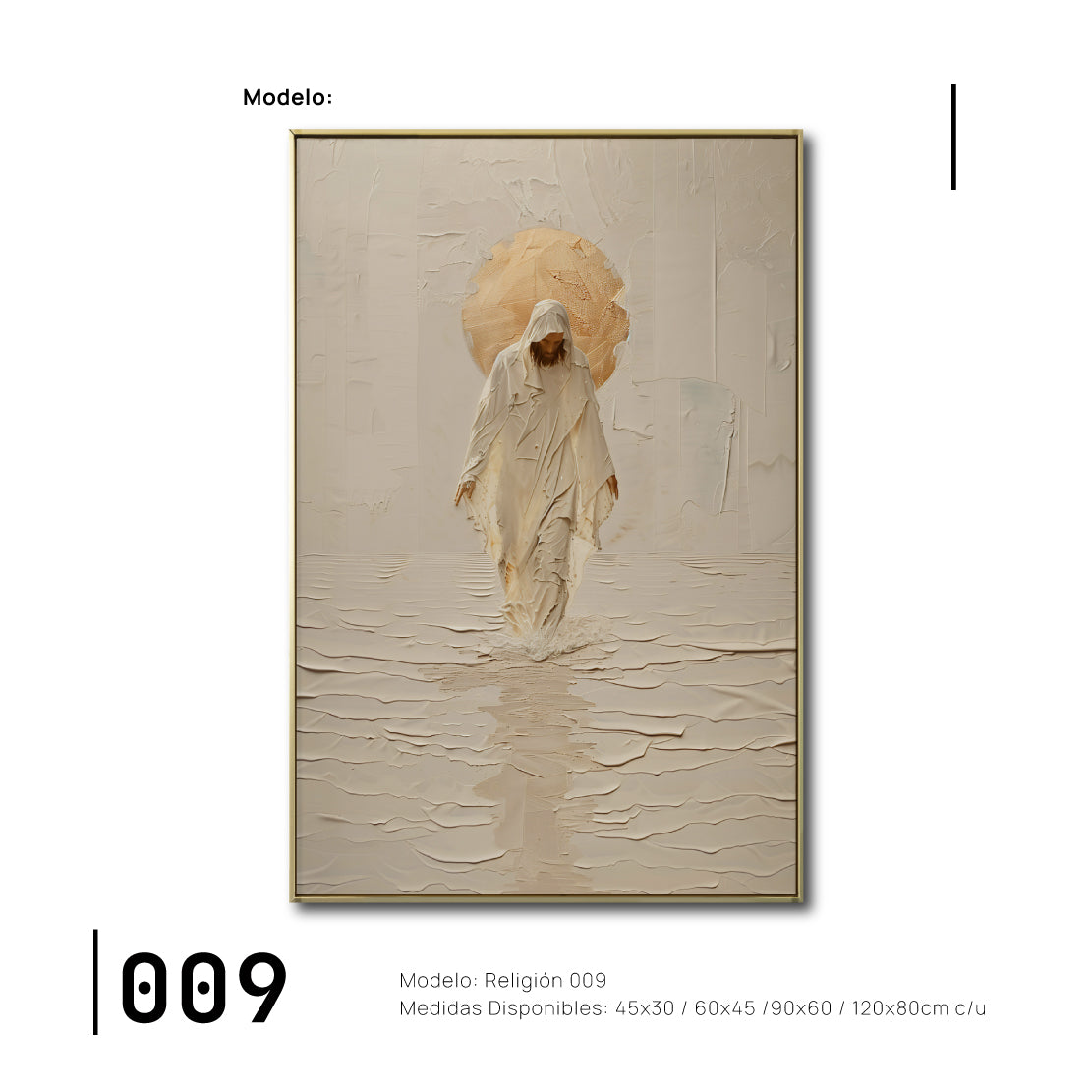 Cuadro Decorativo - Religión 009 - Arte Bíblico Abstracto, Jesucristo caminando sobre Agua.