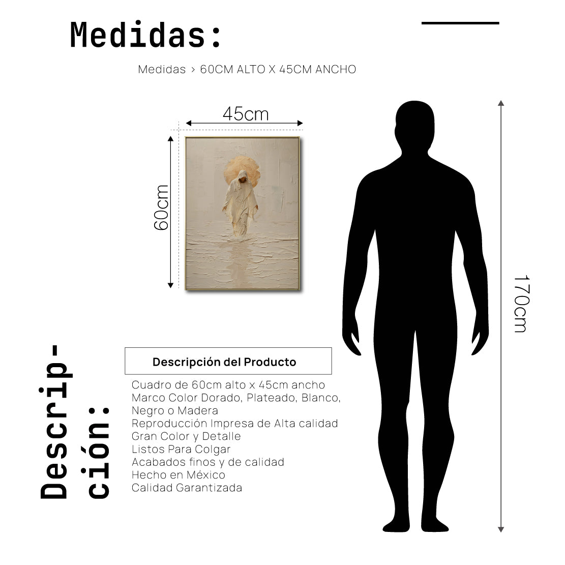 Cuadro Decorativo - Religión 009 - Arte Bíblico Abstracto, Jesucristo caminando sobre Agua.