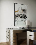 Cargar imagen en el visor de la galería, Cuadro Decorativo Abstracto Negro Arena 2-235 Silueta Humana Arte Lineal Moderno y Minimalista Tonos Neutros
