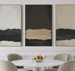 Cargar imagen en el visor de la galería, Set Cuadros Decorativos Abstracto Negro Arena 2 - 241 - Triptico Moderno y Elegante Arte Minimalista Estilo Nordico Tonos Neutros

