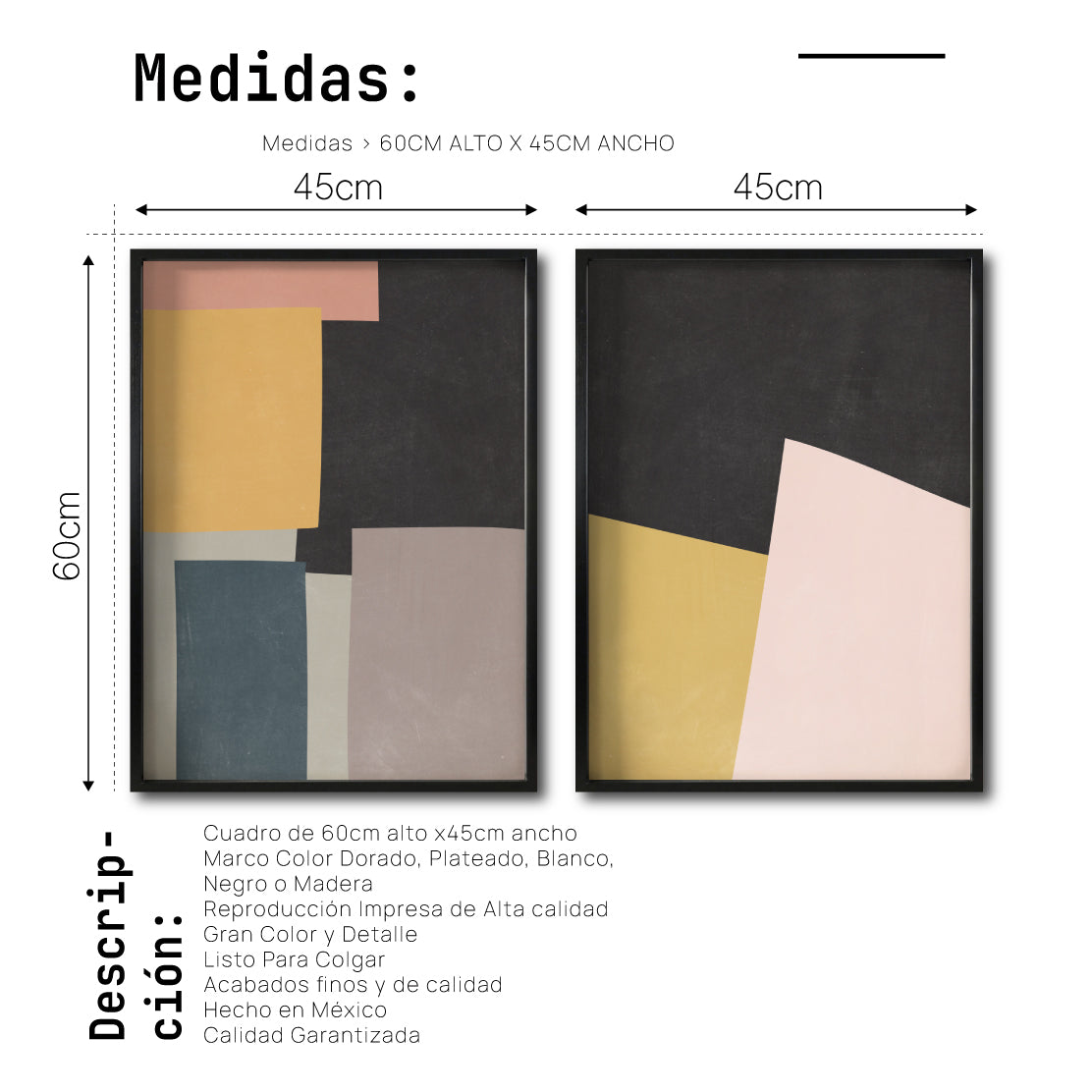 Set Cuadros Decorativos Abstract Colors 010 - Para Recámara