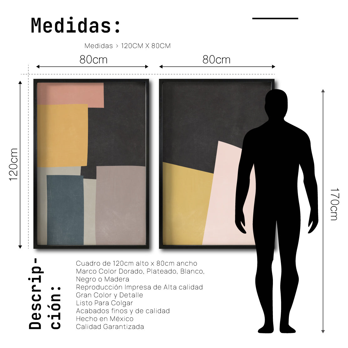 Set Cuadros Decorativos Abstract Colors 010 - Para Comedor
