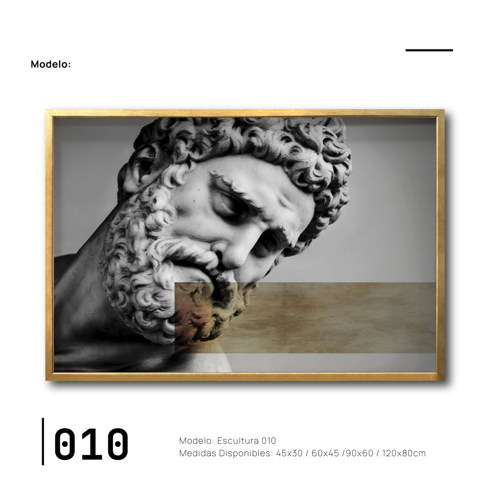 Venta de cuadro decorativo Canvas de Escultura online para tu recámara , Hércules, blanco y negro.