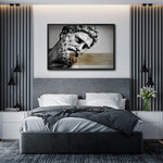 Cargar imagen en el visor de la galería, Venta de cuadro decorativo Canvas de Escultura online para tu recámara , Hércules, blanco y negro.
