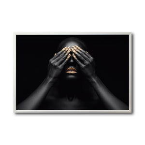 Cuadro Decorativo Black Woman 010 - - Mujer Negra Africana con Dorado