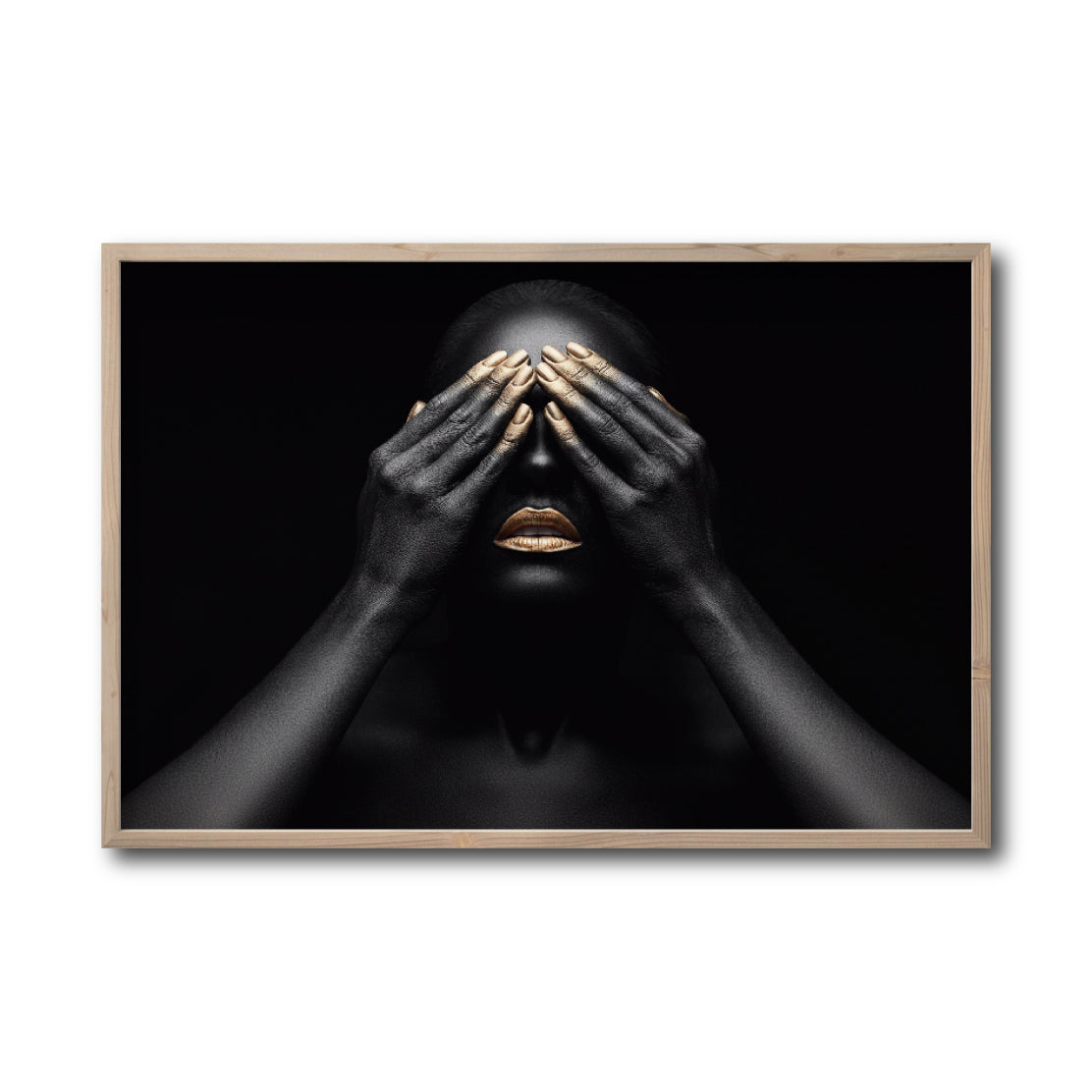 Cuadro Decorativo Black Woman 010 - - Mujer Negra Africana con Dorado