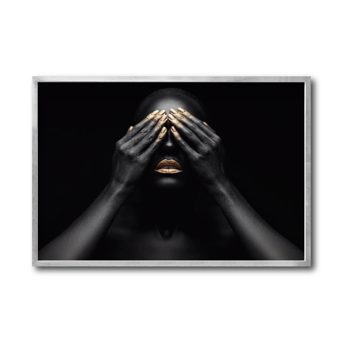 Cuadro Decorativo Black Woman 010 - - Mujer Negra Africana con Dorado