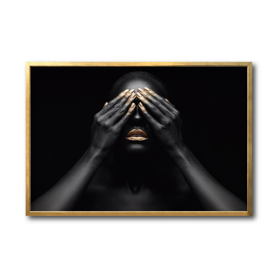 Cuadro Decorativo Black Woman 010 - - Mujer Negra Africana con Dorado