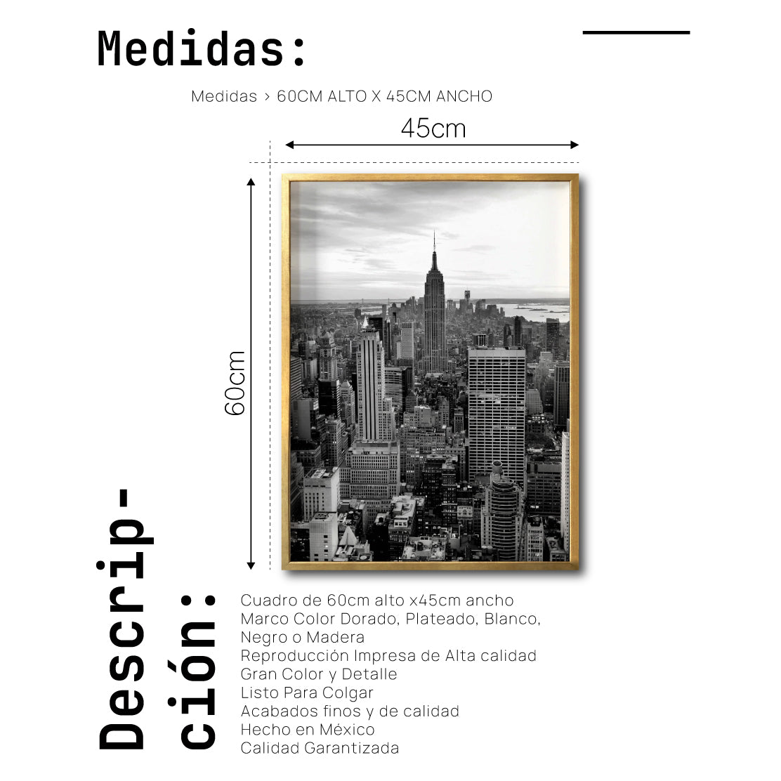 Cuadro Decorativo NY 010 -   Nueva York Manhattan Empire State