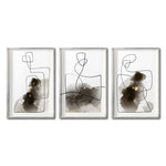 Cargar imagen en el visor de la galería, Set Cuadros Decorativos Abstracto Negro Arena 010 para Sala
