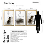 Cargar imagen en el visor de la galería, Set Cuadros Decorativos Abstracto Negro Arena 010 para Sala
