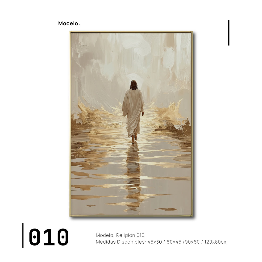 Cuadro Decorativo - Religión 010 - Arte Cristiano Abstracto, Jesús caminando sobre Agua.