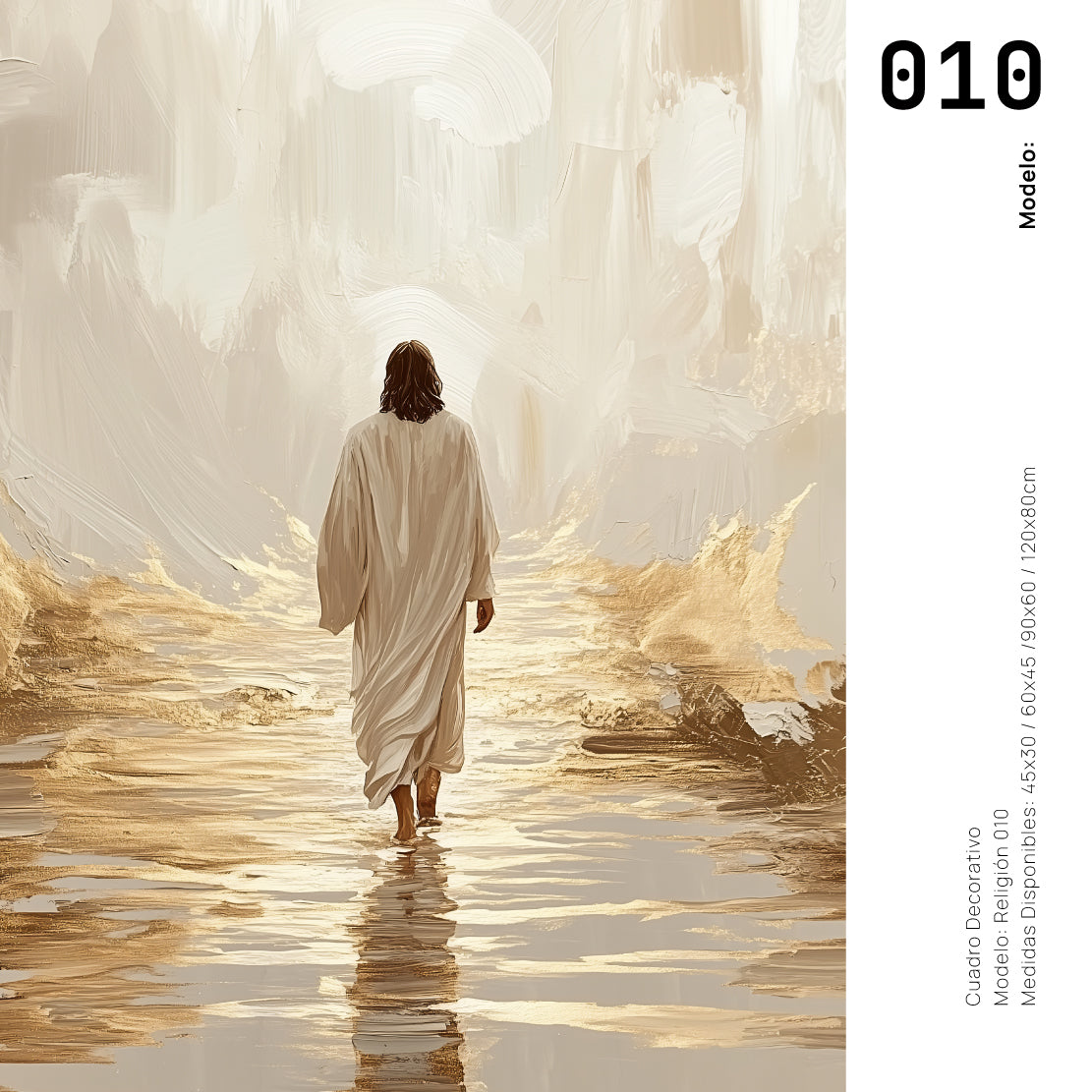 Cuadro Decorativo - Religión 010 - Arte Cristiano Abstracto, Jesús caminando sobre Agua.