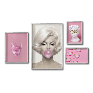 Set Cuadros Decorativos Bubble Gum 011 Marilyn Monroe Pink