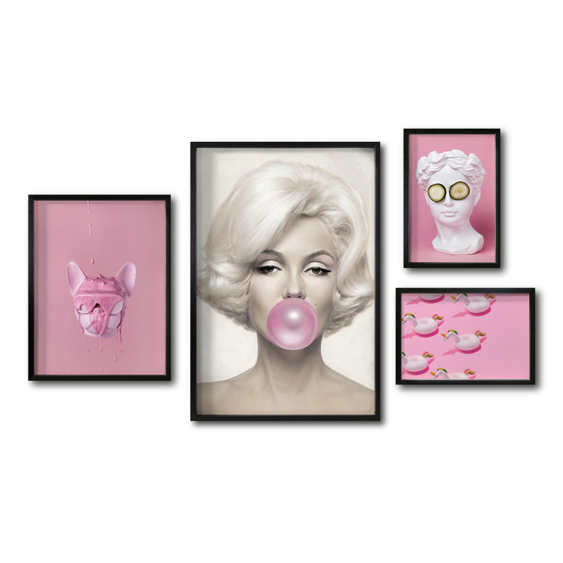 Set Cuadros Decorativos Bubble Gum 011 Marilyn Monroe Pink