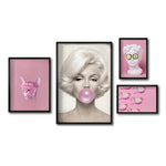 Cargar imagen en el visor de la galería, Set Cuadros Decorativos Bubble Gum 011 Marilyn Monroe Pink
