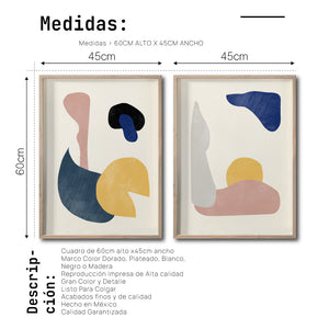 Set Cuadros Decorativos Abstract Colors 011 - Para Comedor
