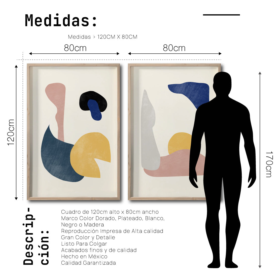 Set Cuadros Decorativos Abstract Colors 011 - Para Comedor