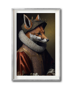 Cuadro Decorativo Animales Época 011 - Caballero Zorro Vintage