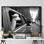 Cargar imagen en el visor de la galería, Compra cuadros decorativos Canvas Animals Car window para tu comedor. Animales Clásicos, moderno, Blanco y Negro. Llama.
