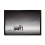 Cargar imagen en el visor de la galería, Cuadro Decorativo Fauna 011 - Elefante y Cebra Blanco y Negro
