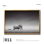 Cargar imagen en el visor de la galería, Cuadro Canvas Modernista Fauna Elefante y Cebra para sala en México Elegante.Decoración de interiores. Interiorismo. .Galería314.011
