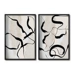 Cargar imagen en el visor de la galería, Set Cuadros Decorativos Abstracto Negro Arena 011 para Recámara
