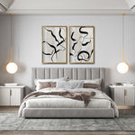 Cargar imagen en el visor de la galería, Cuadros decorativos Canvas Abstractos para tu recámara. Galería 314. Moderno, Minimalista, blanco y negro
