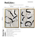 Cargar imagen en el visor de la galería, Set Cuadros Decorativos Abstracto Negro Arena 011 para Recámara
