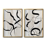 Cargar imagen en el visor de la galería, Set Cuadros Decorativos Abstracto Negro Arena 011 para Recámara
