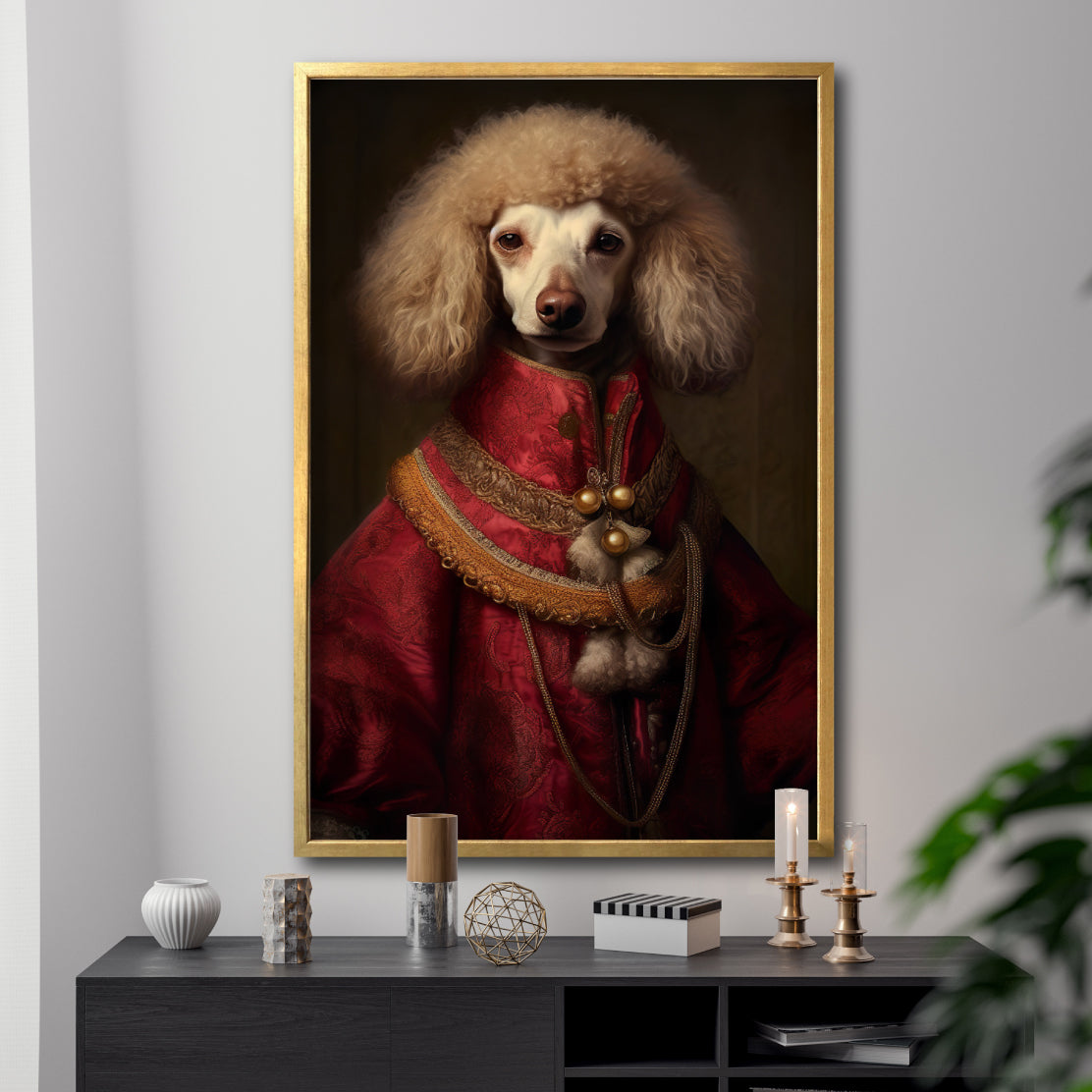 Cuadros decorativos Canvas Perros Época  para tu comedor, Animales Clásicos, moderno, cuerpo de humano, antropomórficos. Poodle