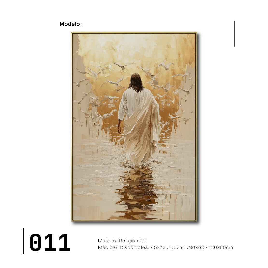 Cuadro Decorativo - Religión 011 - Arte Bíblico Abstracto, Jesús caminando sobre agua.