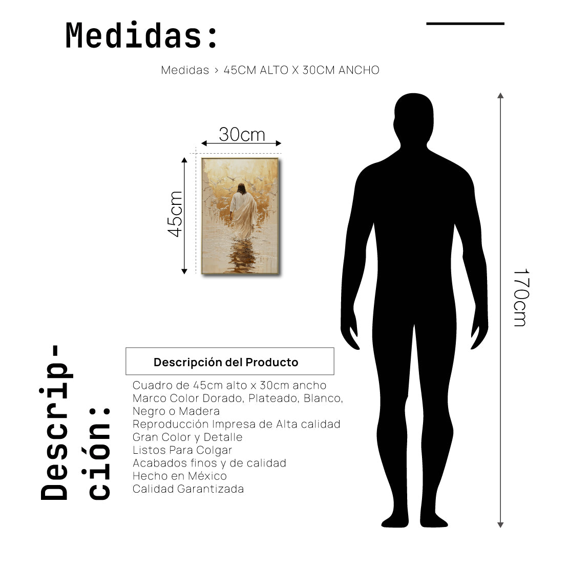 Cuadro Decorativo - Religión 011 - Arte Bíblico Abstracto, Jesús caminando sobre agua.