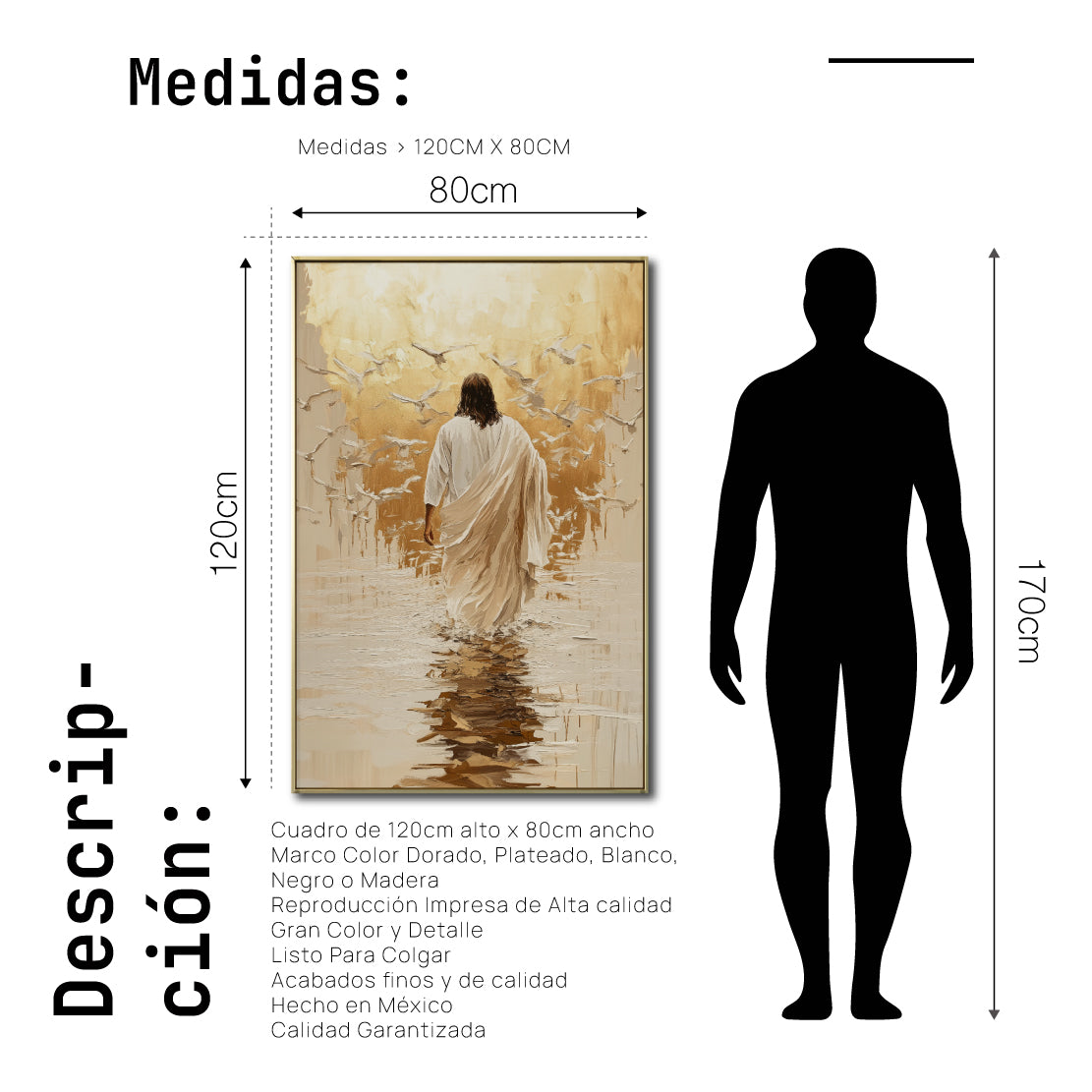 Cuadro Decorativo - Religión 011 - Arte Bíblico Abstracto, Jesús caminando sobre agua.