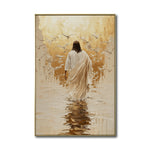Cargar imagen en el visor de la galería, Cuadro Decorativo - Religión 011 - Arte Bíblico Abstracto, Jesús caminando sobre agua.
