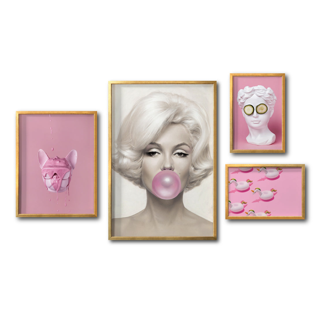 Set Cuadros Decorativos Bubble Gum 011 Marilyn Monroe Pink