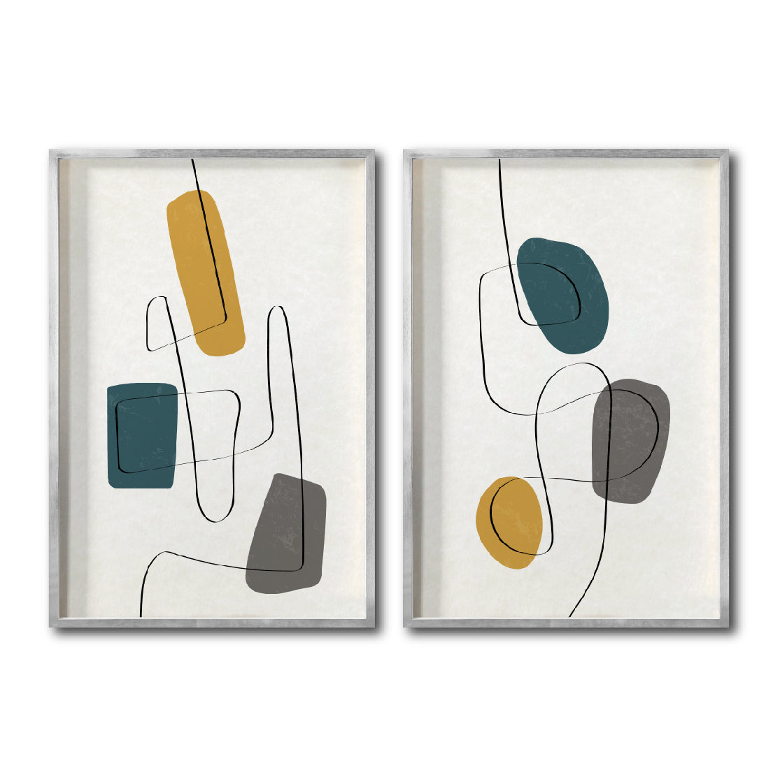 Set 2 Cuadros Decorativos Abstract Colors 012 - Para Sala