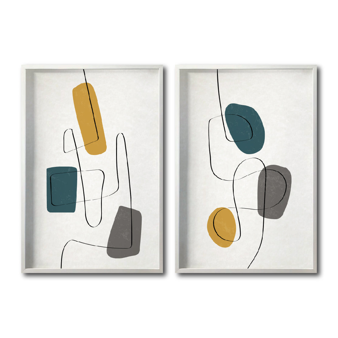 Set 2 Cuadros Decorativos Abstract Colors 012 - Para Sala