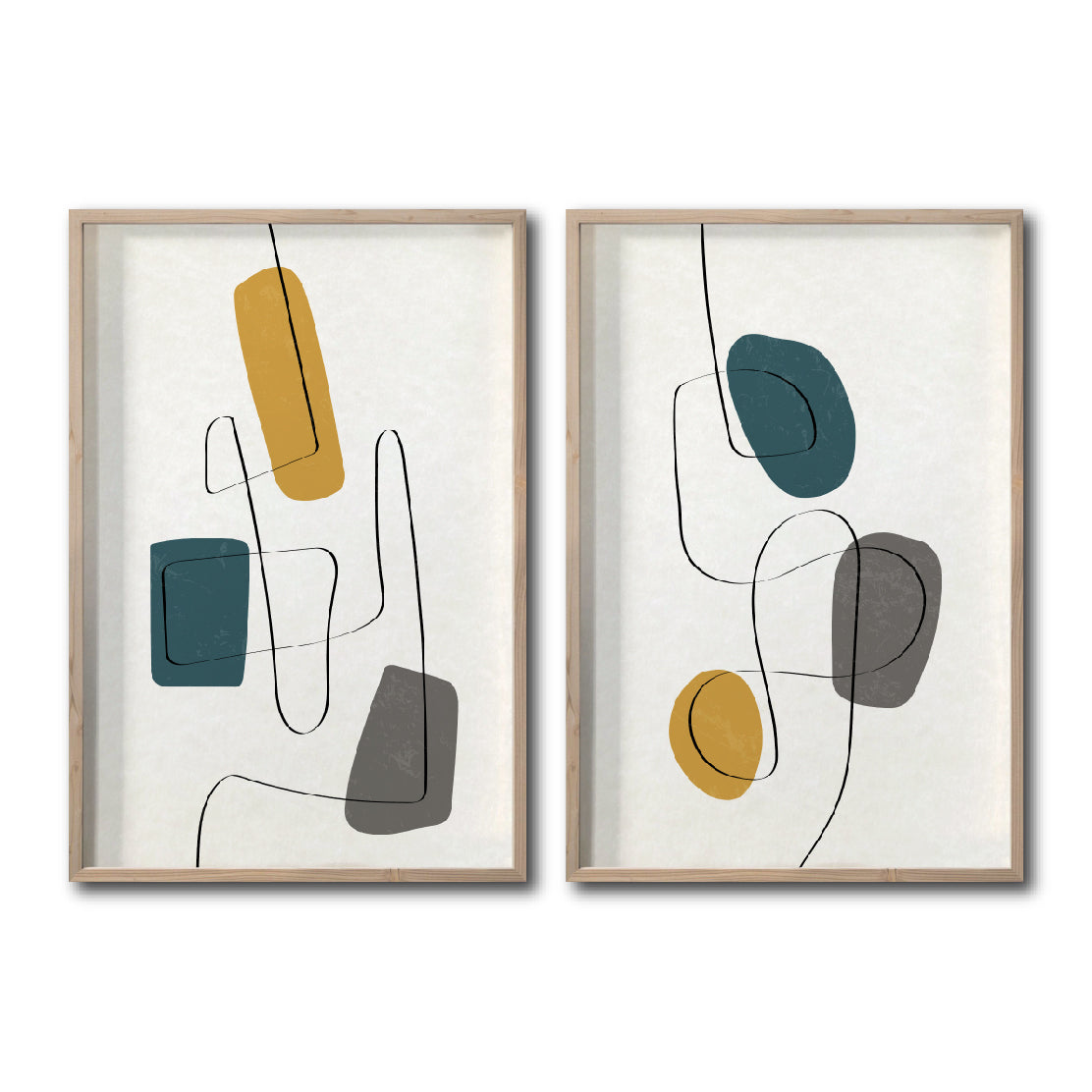 Set 2 Cuadros Decorativos Abstract Colors 012 - Para Sala