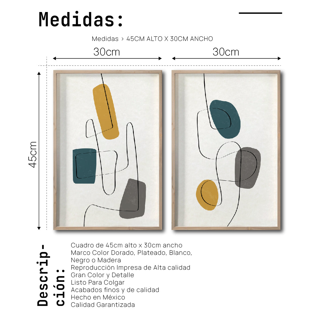 Set 2 Cuadros Decorativos Abstract Colors 012 - Para Sala