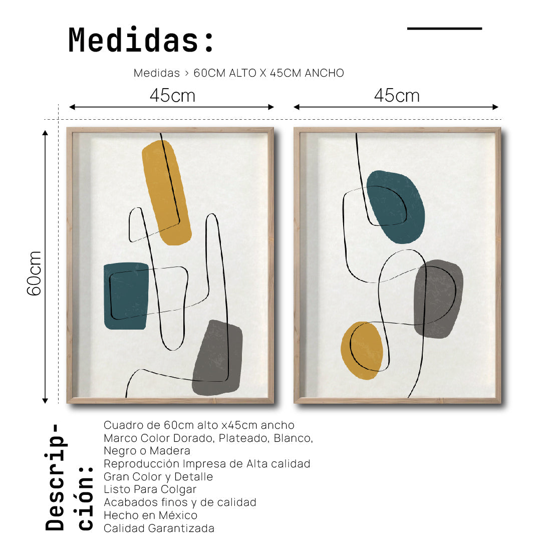 Set Cuadros Decorativos Abstract Colors 012 - Para Recámara