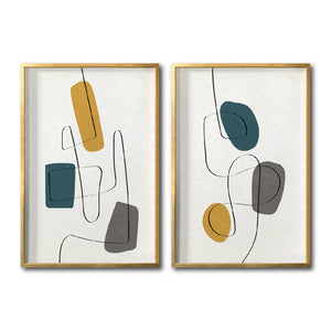 Set Cuadros Decorativos Abstract Colors 012 - Arte abstracto en Amarillo y Gris