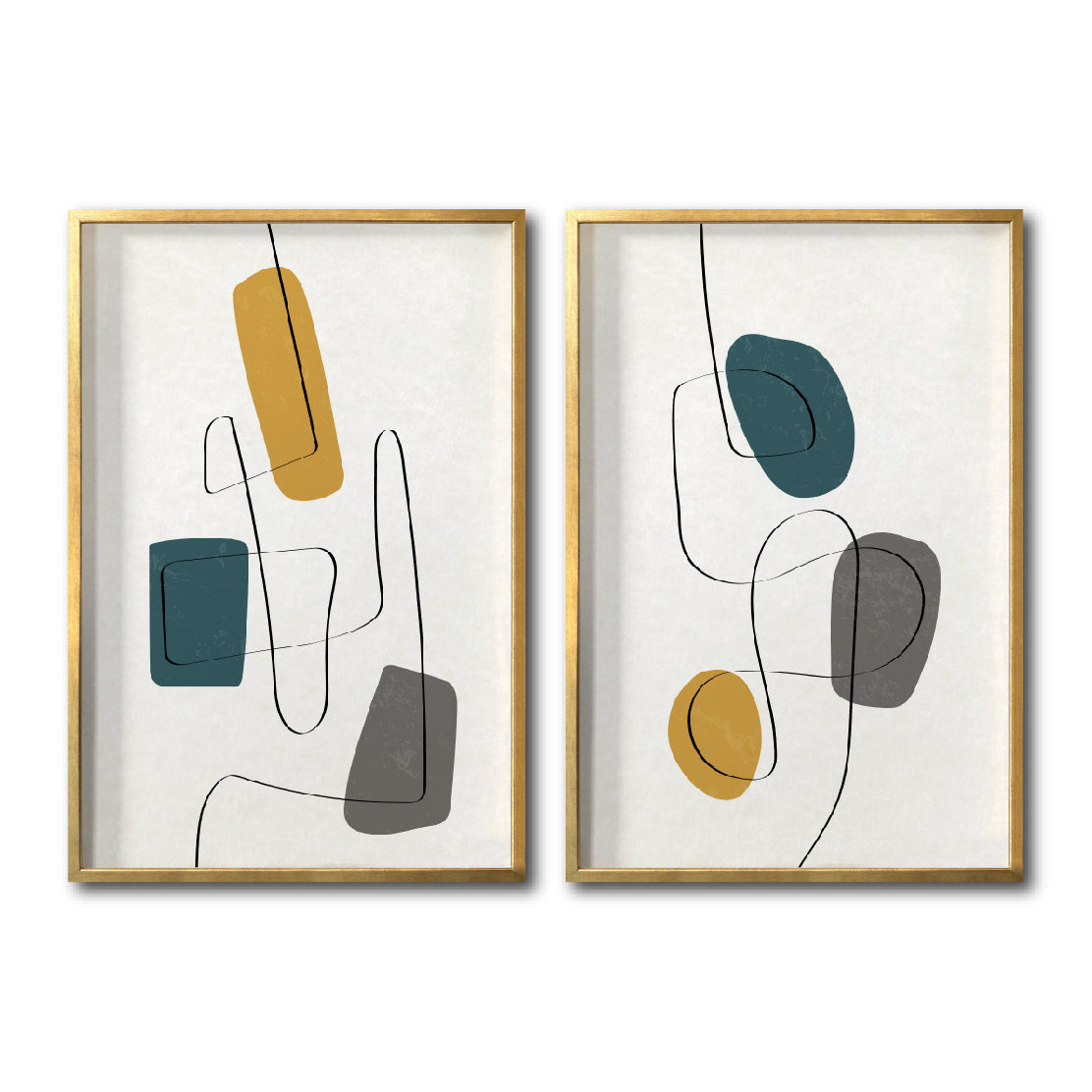 Set 2 Cuadros Decorativos Abstract Colors 012 - Para Sala