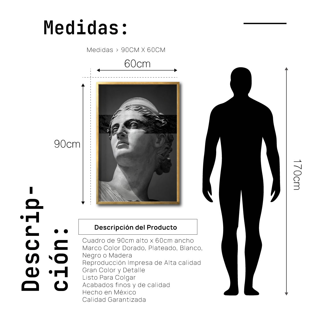 Cuadro Decorativo Esculturas 012 - Para Credenza