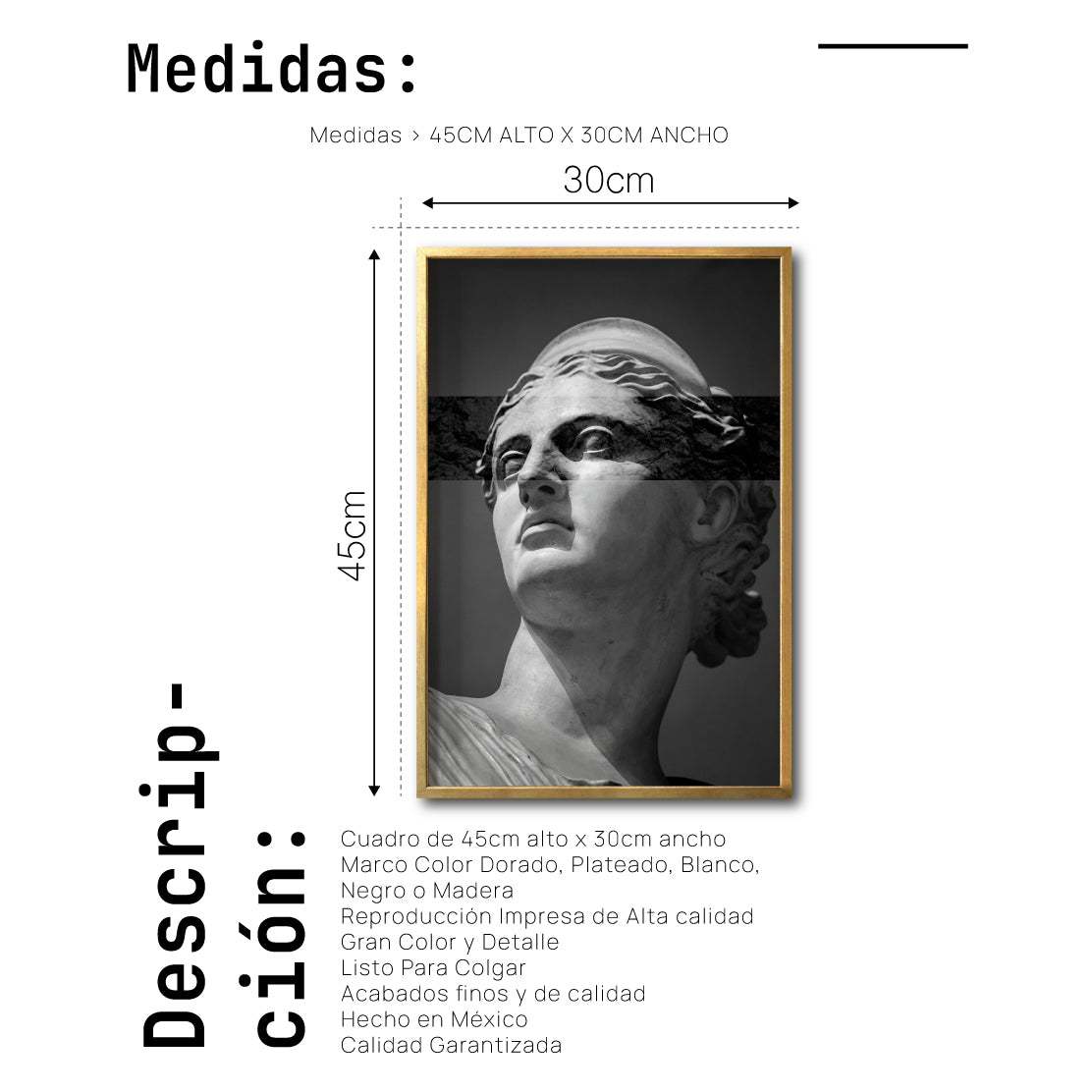 Cuadro Decorativo Esculturas 012 - Para Credenza