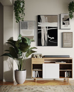 Cargar imagen en el visor de la galería, Set Cuadros Decorativos Abstracto Negro Arena 2-218 B - 4piezas Minimalistas Arte Moderno Estilo Nordico en Tonos Neutros
