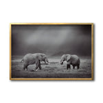 Cargar imagen en el visor de la galería, Cuadro Decorativo Fauna 012 - Pareja Elefantes Blanco y Negro
