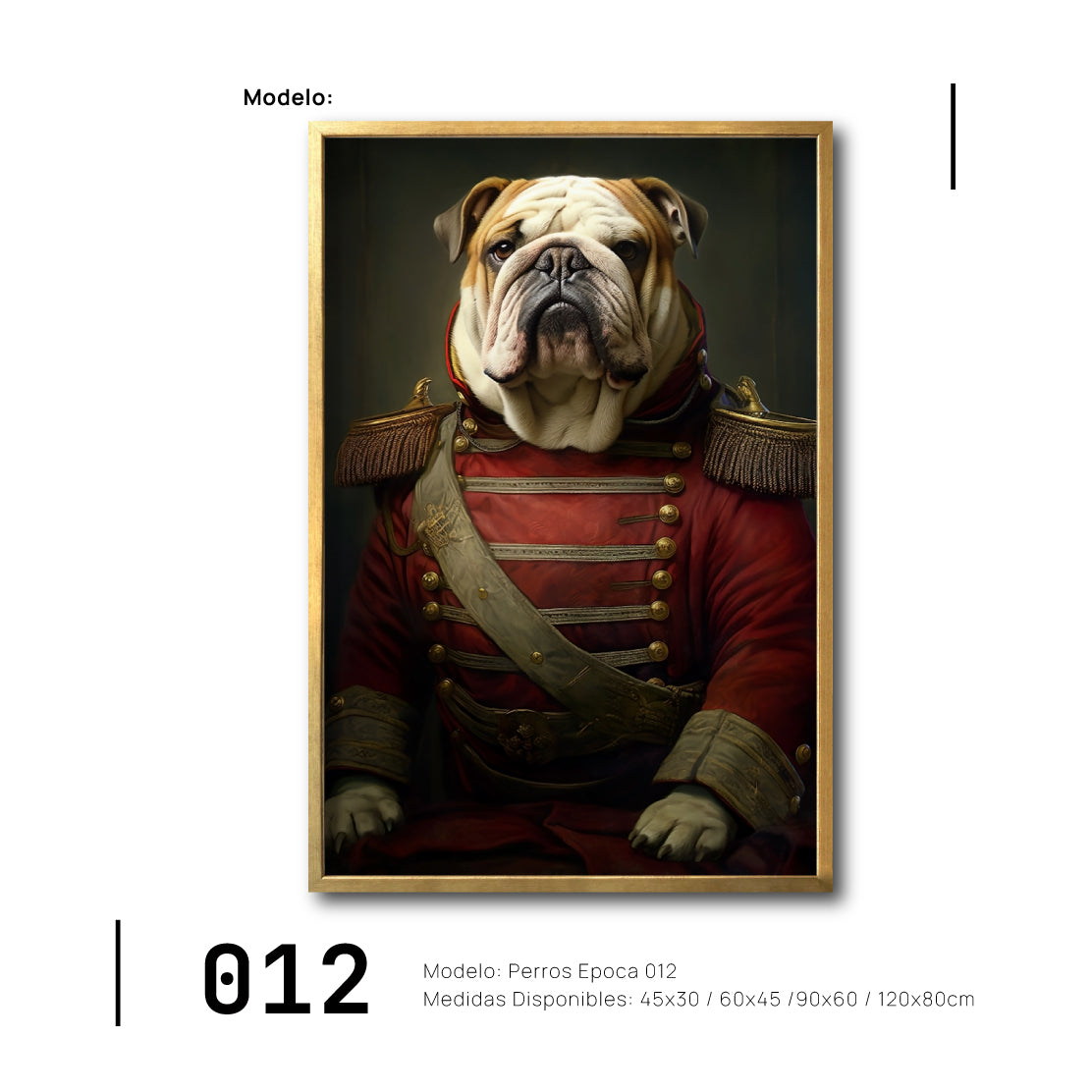 Cuadro Decorativo Perros Epoca 012 - Bulldog Aristócrata