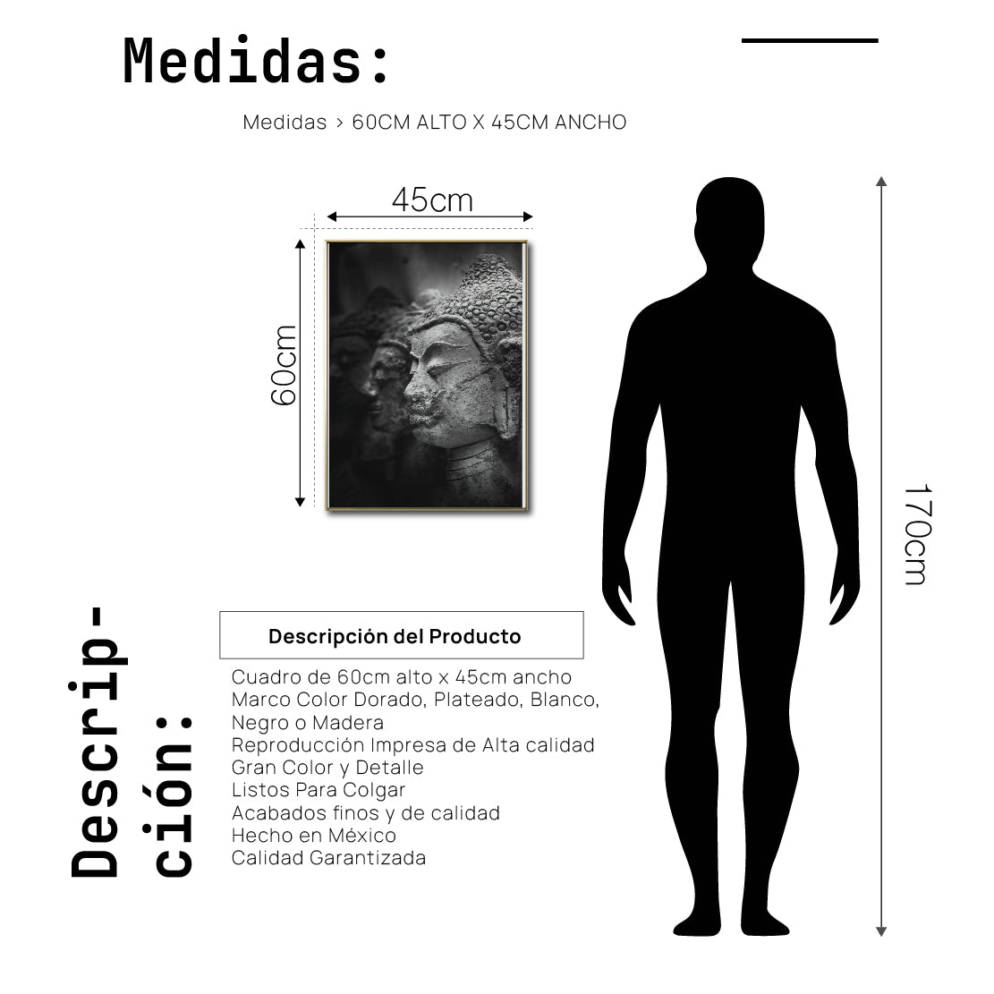 Cuadro Decorativo - Zen 012 - Buda en Meditación - Estatuas